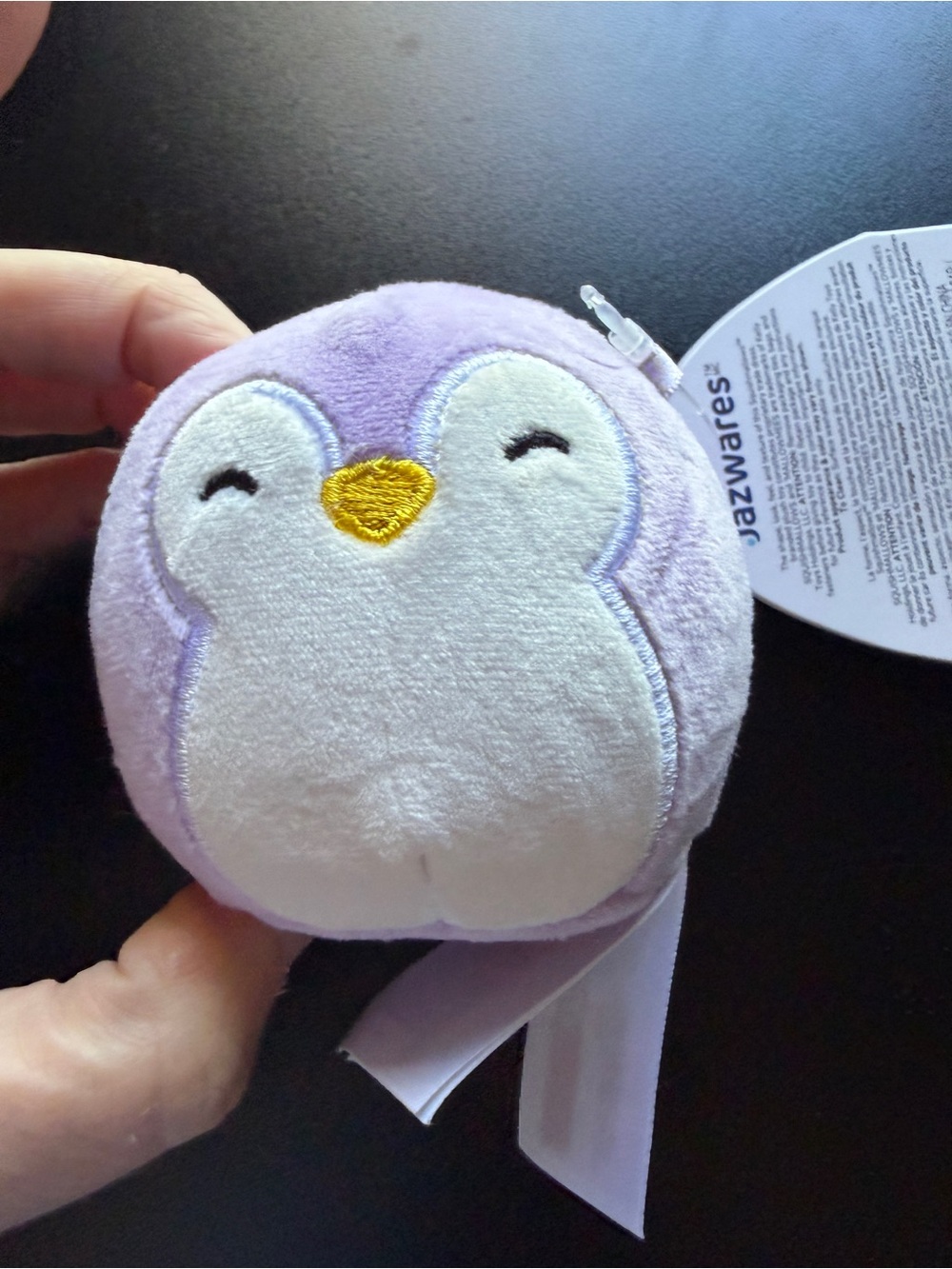 New Squishmallows MallowMees Elle Purple Penguin Squishy Toy Plush Squeeze 3+